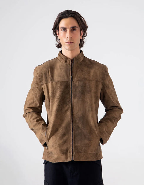 FAUX SUEDE BIKER JACKET